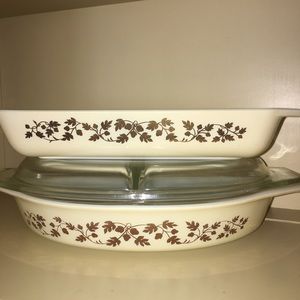 Golden Acorn Pyrex 3 pc Vintage